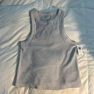 NWT Old Navy Striped Rib-Knit Cropped Tank